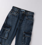 pantalone cargo ragazzo denim